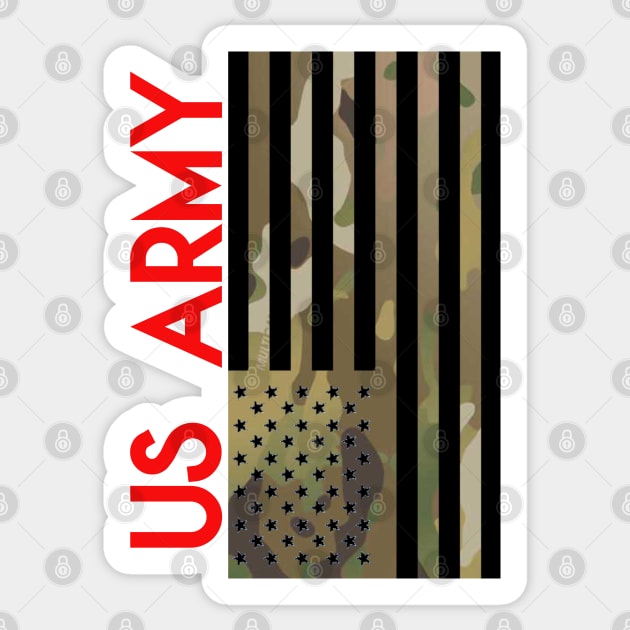 US ARMY CAMOUFLAGE FLAG Sticker by Cataraga